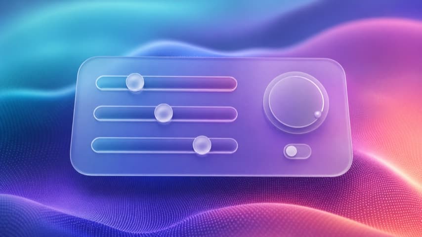 A holographic dial and glowing aperture of light for tuning settings